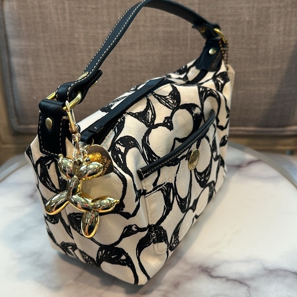 COACH—Vintage Y2K Black & White Signature Monogram Logo Mini Bag- canvas - Picture 3 of 12
